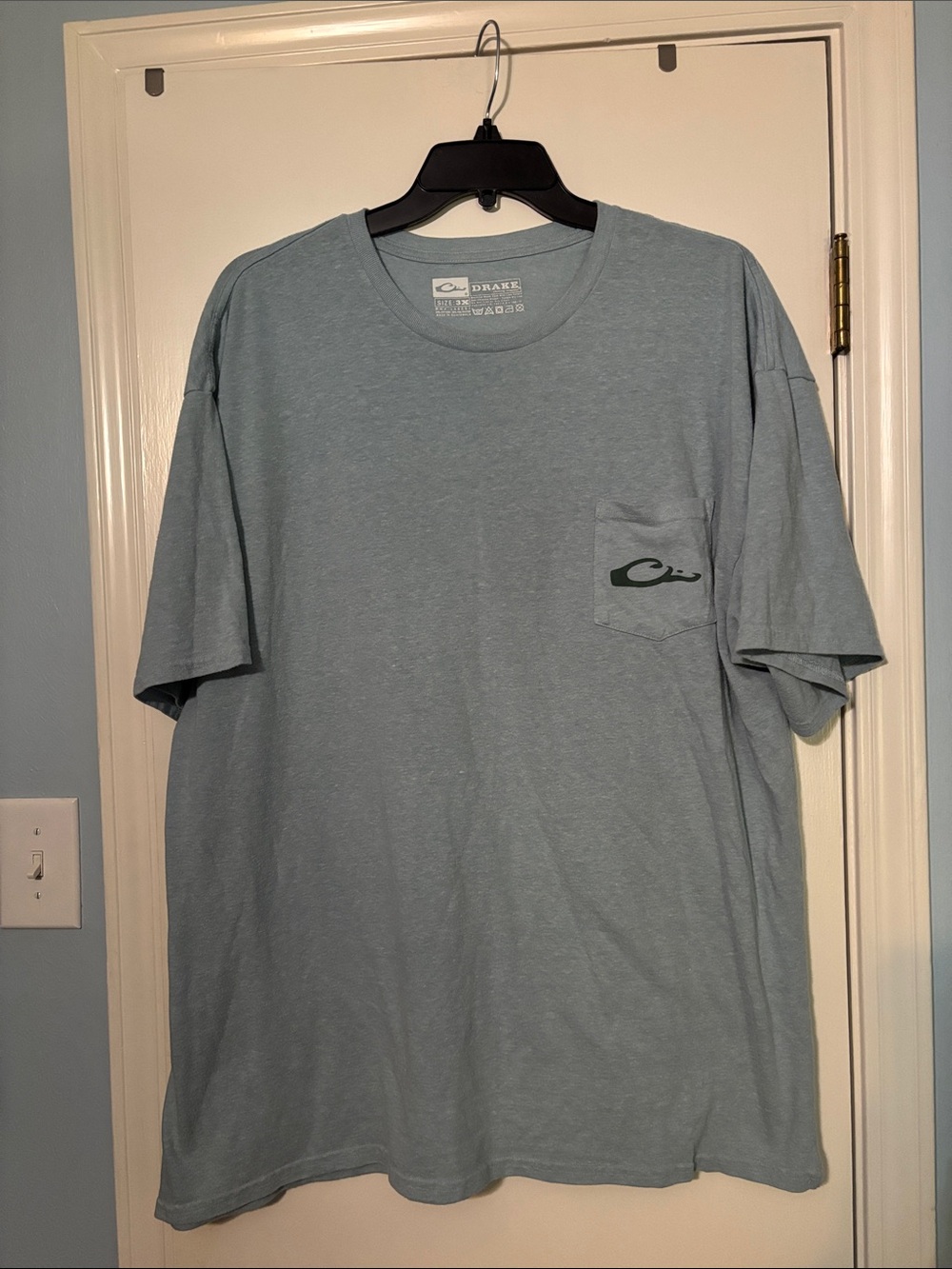 Men’s Drake Light Blue Pocket Tee with Subtle Logo